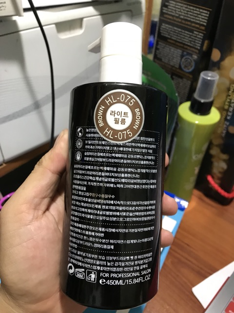 Phủ bóng tóc hư tổn Korea 450ml ( màu Nâu Socola )