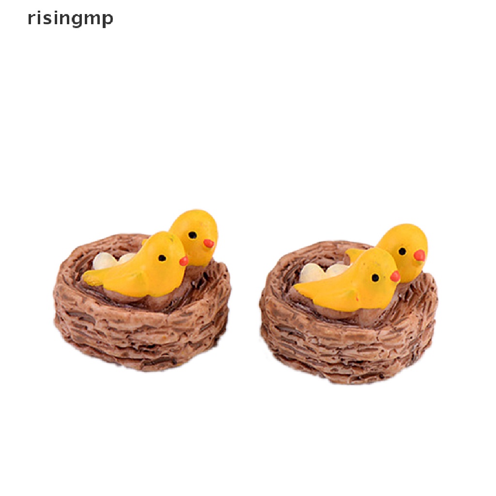 Mô Hình Tổ Chim Mini Bằng Nhựa resin Trang Trí Tiểu Cảnh ♨Trên đó