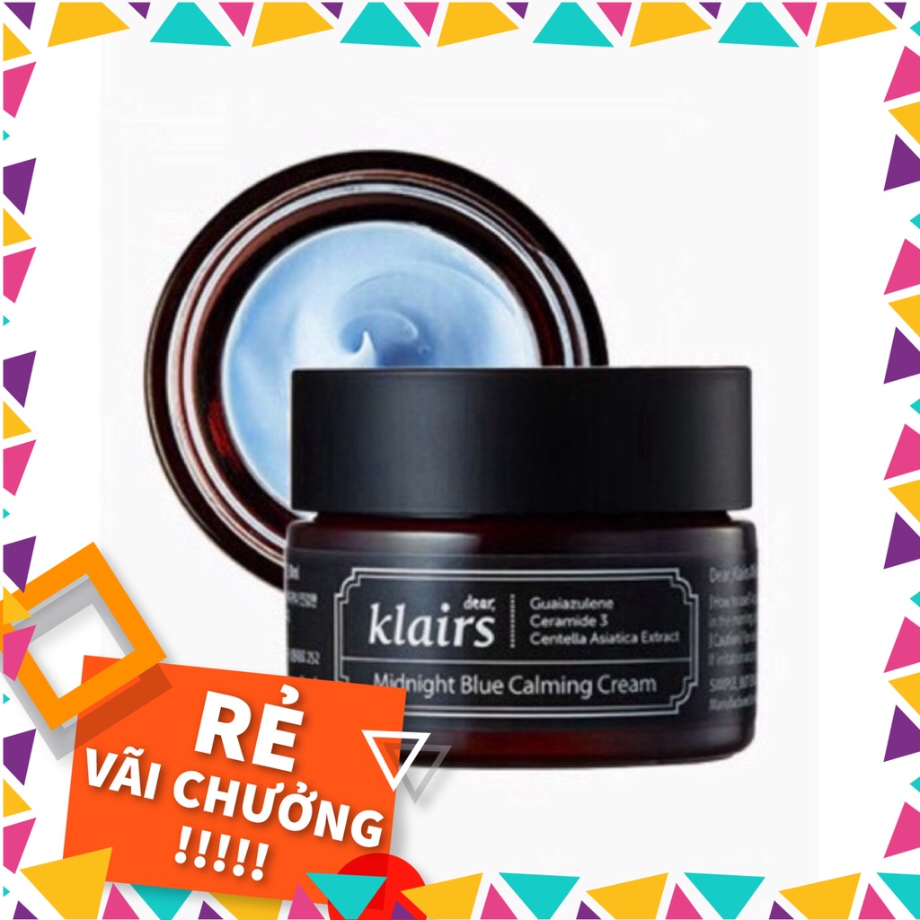 SỐC THẬT SỰ Klairs Midnight Blue Calming Cream - Kem dưỡng phục hồi da ban đêm (30ml - 60ml) [Đại Lý Chính Hãng] SỐC THẬ