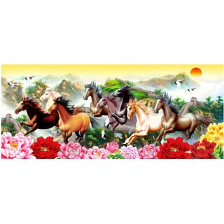 Tranh đính đá ngựa Mã Đáo Thành Công. Kích thước: 131*60cm