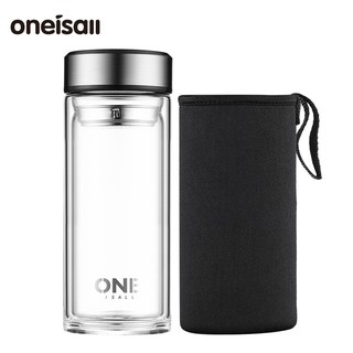 Bình đựng nước Oneisall bằng thủy tinh chống thấm chịu nhiệt kèm đầu lọc & túi đựng 4