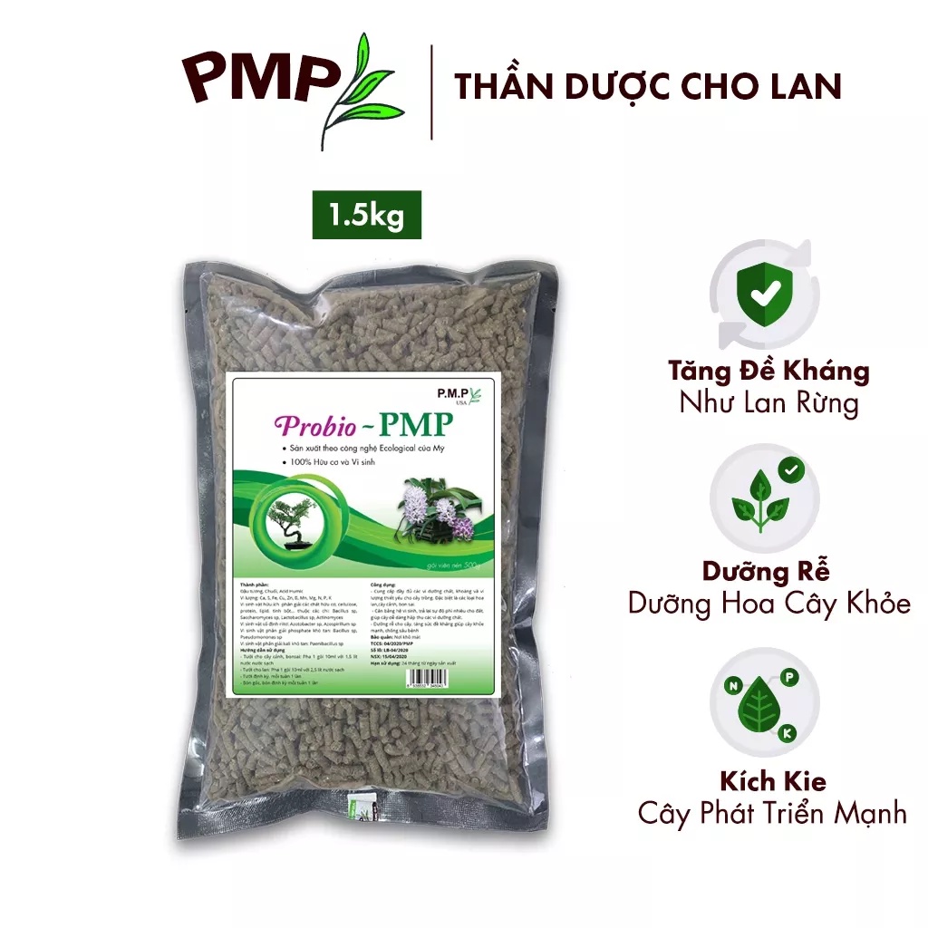 Phân bón Lan Probio PMP viên nén hữu cơ vi sinh 1,5Kg