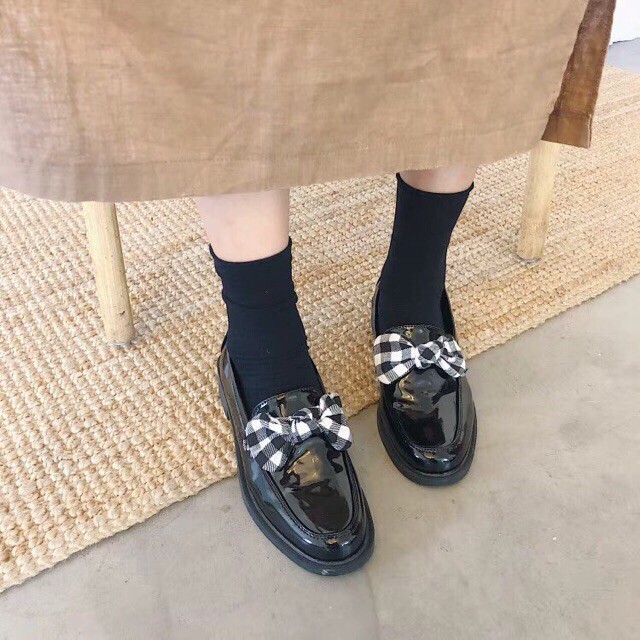 ulzzang Giày oxford da bóng 4 chi tiết ( form rộng hơn 1 size ) | BigBuy360 - bigbuy360.vn