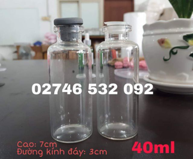 Lọ Thủy Tinh Từ 15ml đến 40ml Nắp Cao Su Xám hoặc Nắp Nhựa Trắng Siêu Xinh