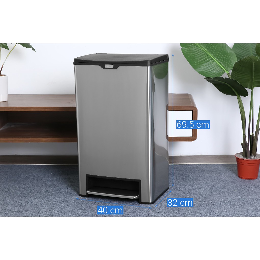 Thùng rác inox  đạp chân 26 lít ,40 lít  Thùng rác phòng bếp dùng gia đình