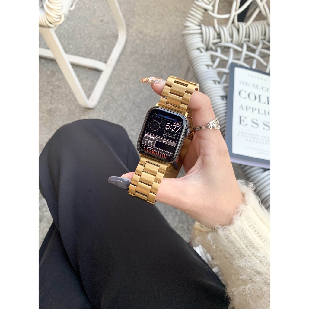 【Band+Cover】Dây đeo thép không gỉ cho đồng hồ iWatch 41mm 44mm 40mm 45mm Iwatch dòng seri 8 7 6 Se 5 4