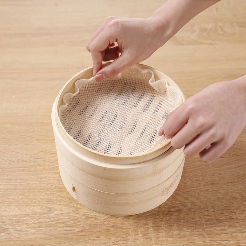 Set 5 Tấm Vải Hấp Bánh Bao Hình Tròn Chống Dính 32CM