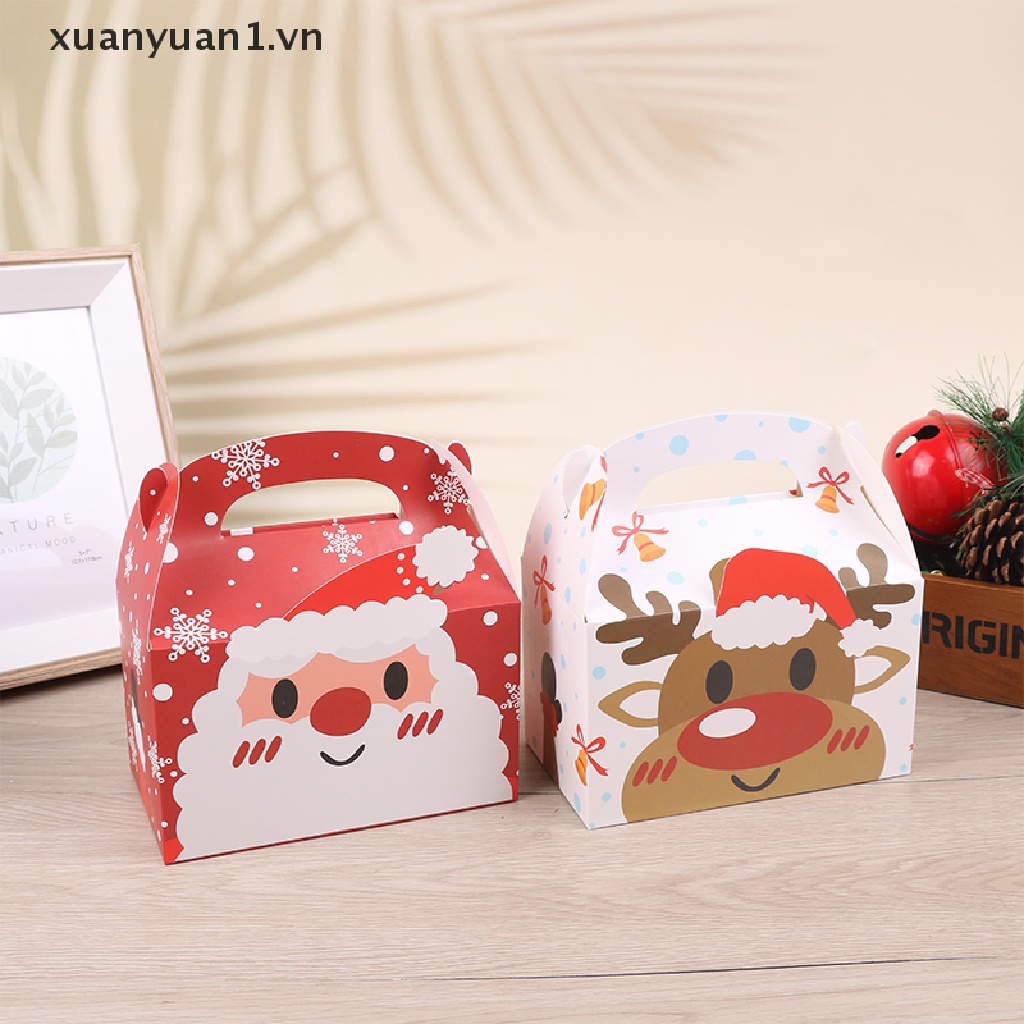 Set 5 Hộp Giấy Đựng Bánh Kẹo Phong Cách Giáng Sinh