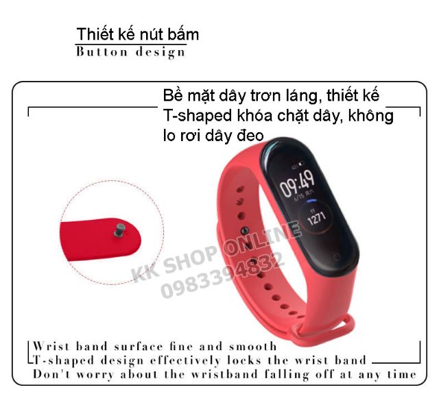 Dây đeo cao su thay thế cho Xiaomi Miband 3 Xiaomi Miband 4 chất lượng cao