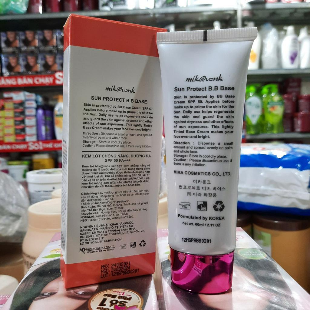 Kem Chống Nắng Dưỡng Da Mik@vonk Sun Protect BB Base 60ml