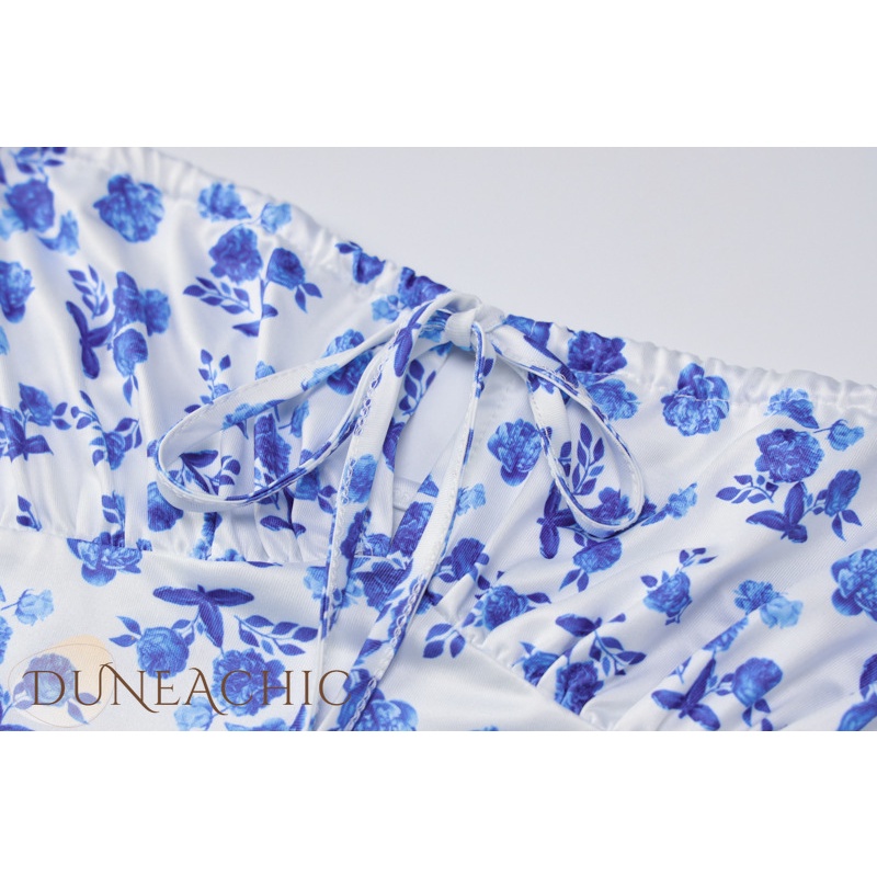 DUNEA Đầm Hai Dây Họa Tiết Hoa Xinh Xắn Cho Nữ