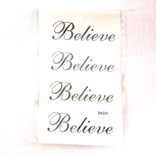 Hình xăm dán chữ believe 10x6cm_ tặng đồng size khi mua từ 5 tấm