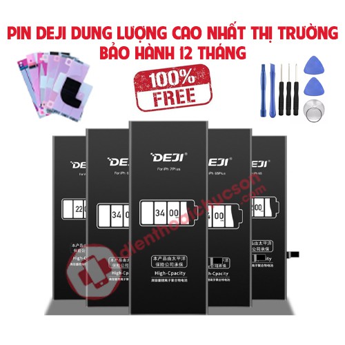 Pin dung lượng cao DEJI|X XR XS XSM|8 8Plus SE2|7 7Plus|6 6Plus|6S 6SPlus|5 5S 5C 5SE