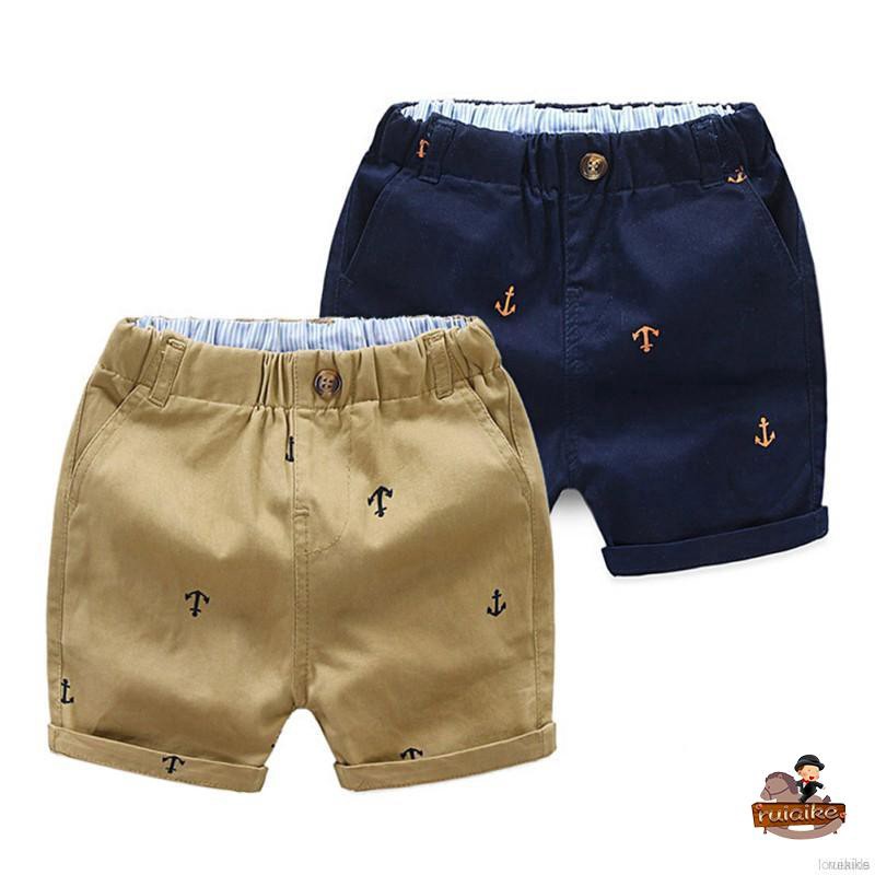 Quần Short Cotton Lưng Thun Có Túi Thời Trang Mùa Hè Cho Bé Trai