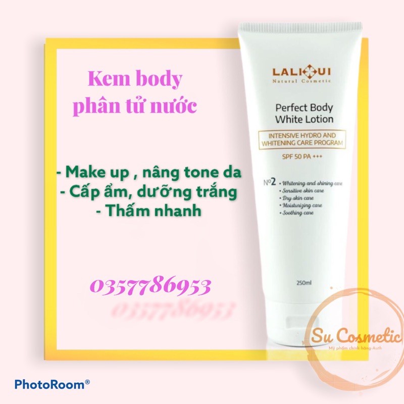 Kem Body phân tử nước Perfect Body White Lotion Lalihui No 2