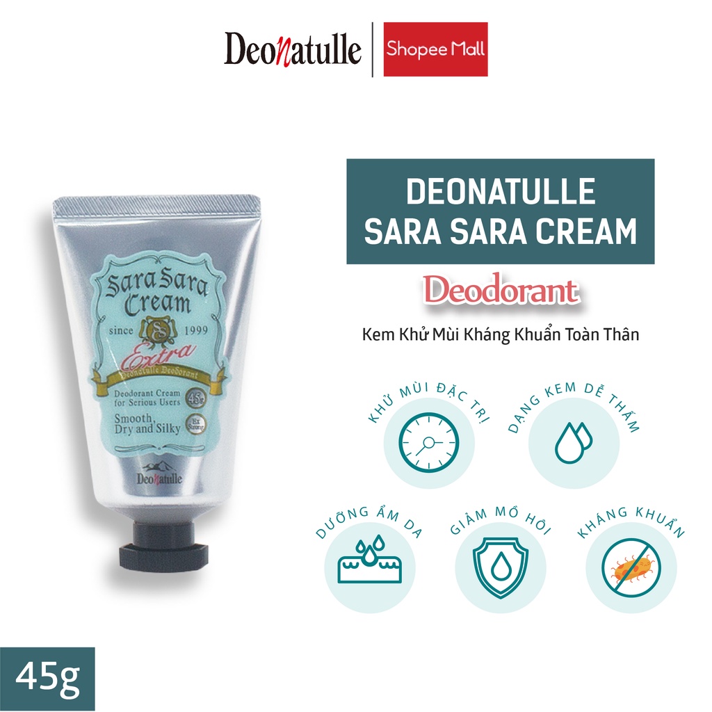 Kem Khử Mùi Kháng Khuẩn Toàn Thân Deonatulle Sara Sara Cream Deodorant 45G
