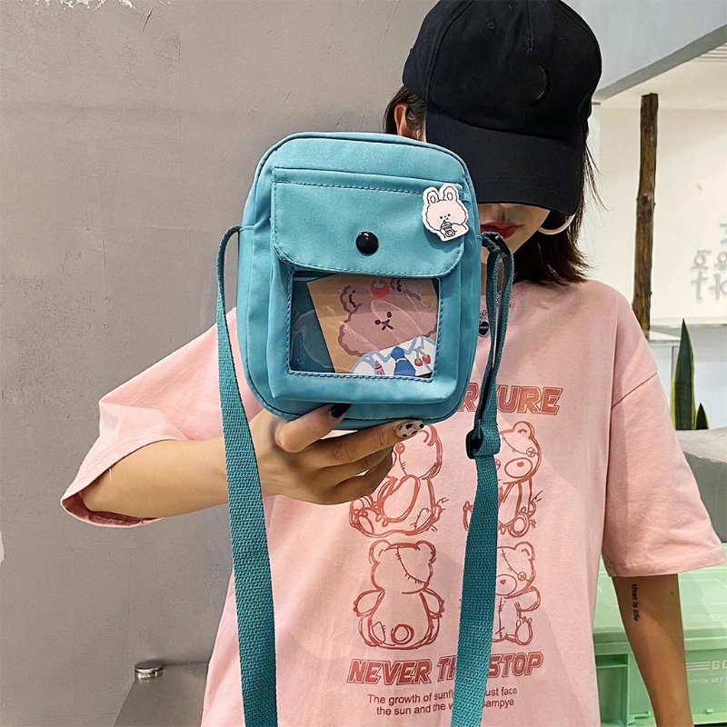 Túi Đeo Chéo Vai Bằng Da Nylon Trong Suốt Thời Trang Sành Điệu Cho Nữ