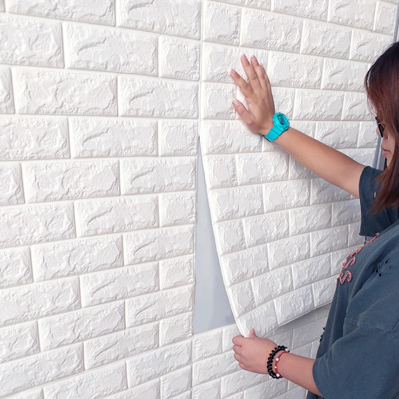 Miếng Dán Tường 3D 30*35cm Chống Thấm Nước Trang Trí Nhà Cửa