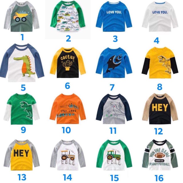 Áo dài tay bé trai 27kids