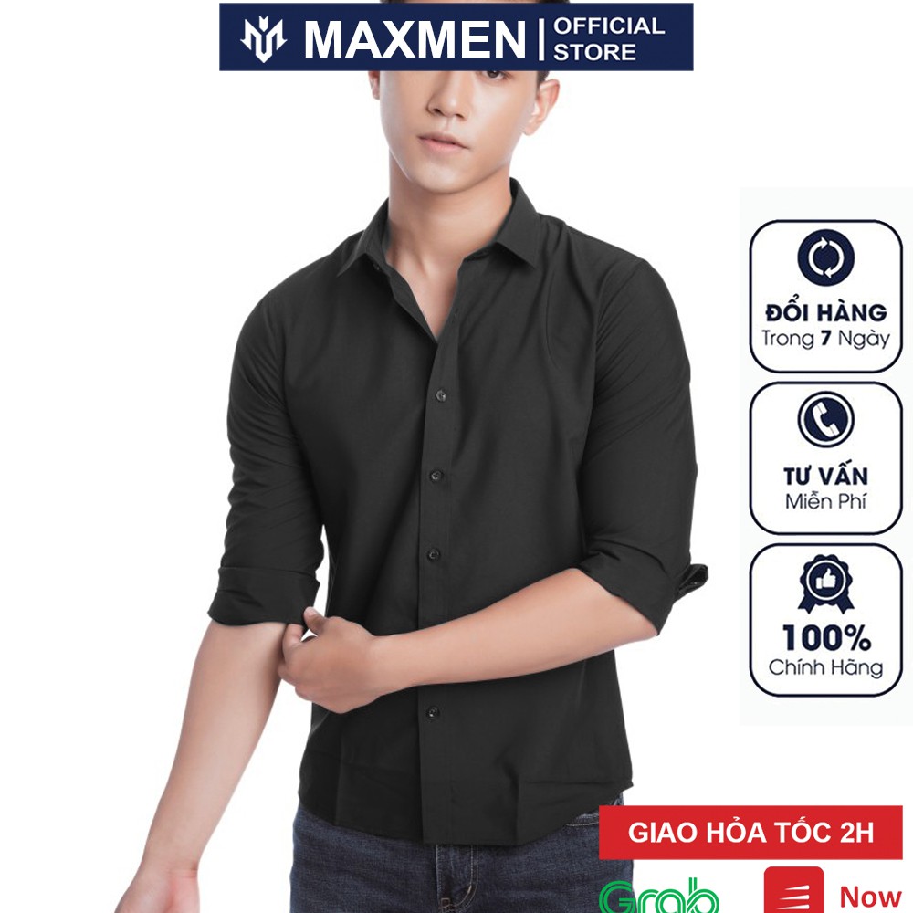 Áo sơ mi đen nam dài tay cao cấp Hamino chất vải lụa co giãn nhẹ ôm dáng thời trang Hàn Quốc A1 | BigBuy360 - bigbuy360.vn