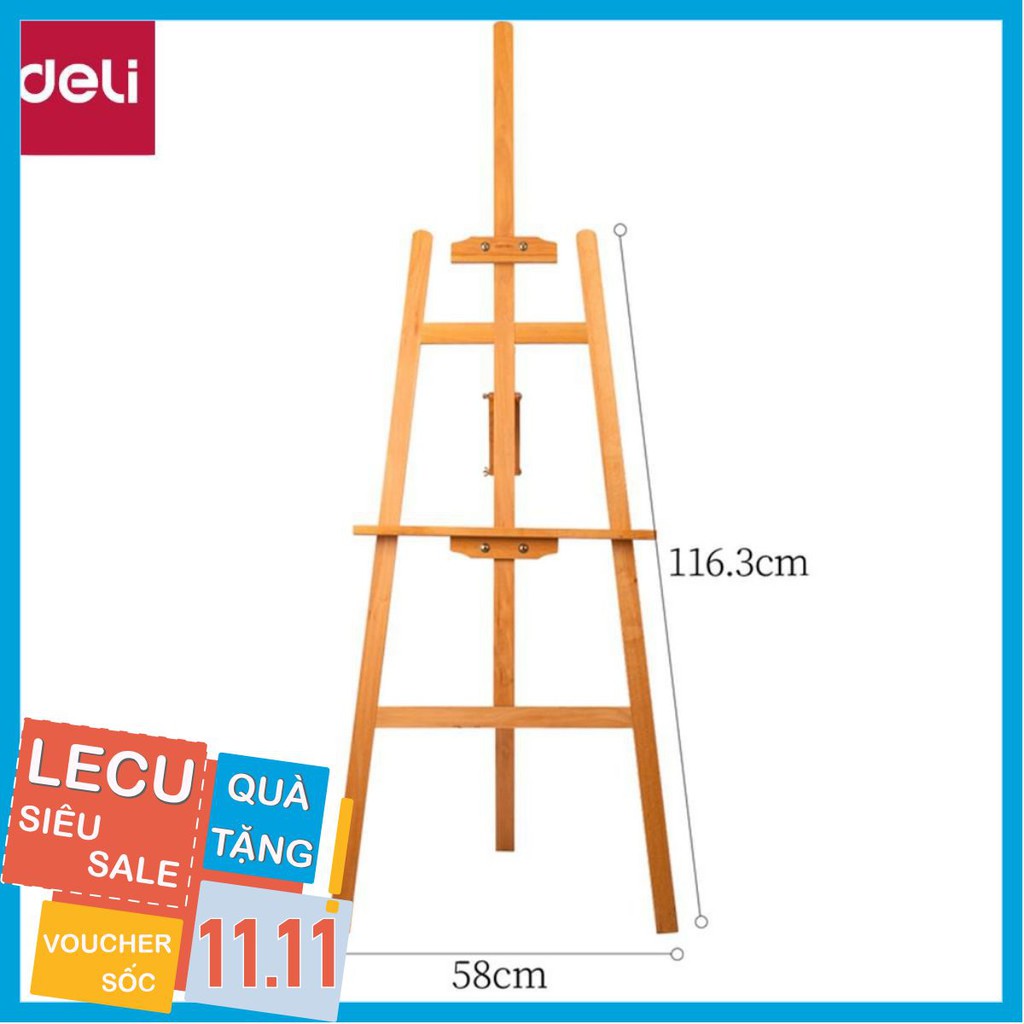 Giá vẽ tranh bằng gỗ Deli - 116x58cm - kệ đỡ trưng bày mẫu - 1 chiếc - 73879 / 73911 [Deli]