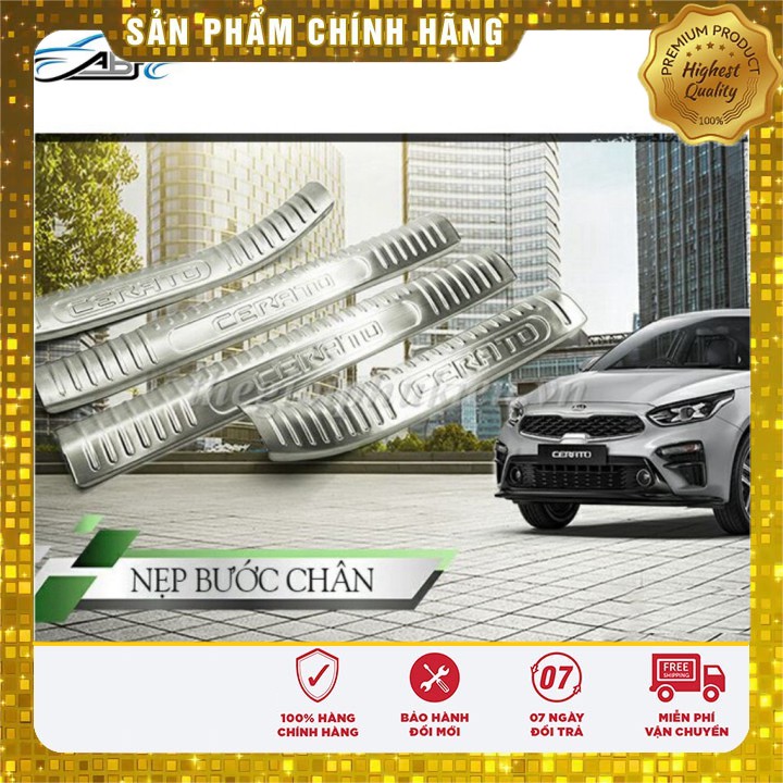 Bộ Ốp bậc cửa - Nẹp bước chân Kia Cerato 2019 – Mẫu INOX {SIÊUKHUYENMAI}