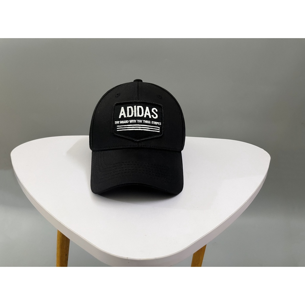 Mũ lưỡi trai Adidas đen logo 3 sọc cá tính dành cho cả nam và nữ full hộp để làm quà tặng