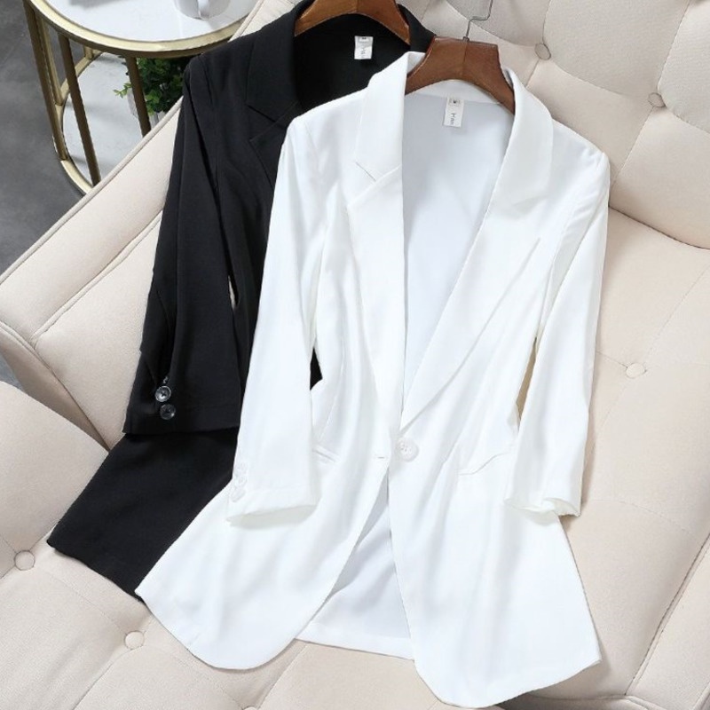 Áo Khoác Vest Tay Dài Size S-5xl Thanh Lịch Cho Nữ 175245 Áo Khoác Form Rộng Kiểu Dáng Hợp Thời Trang