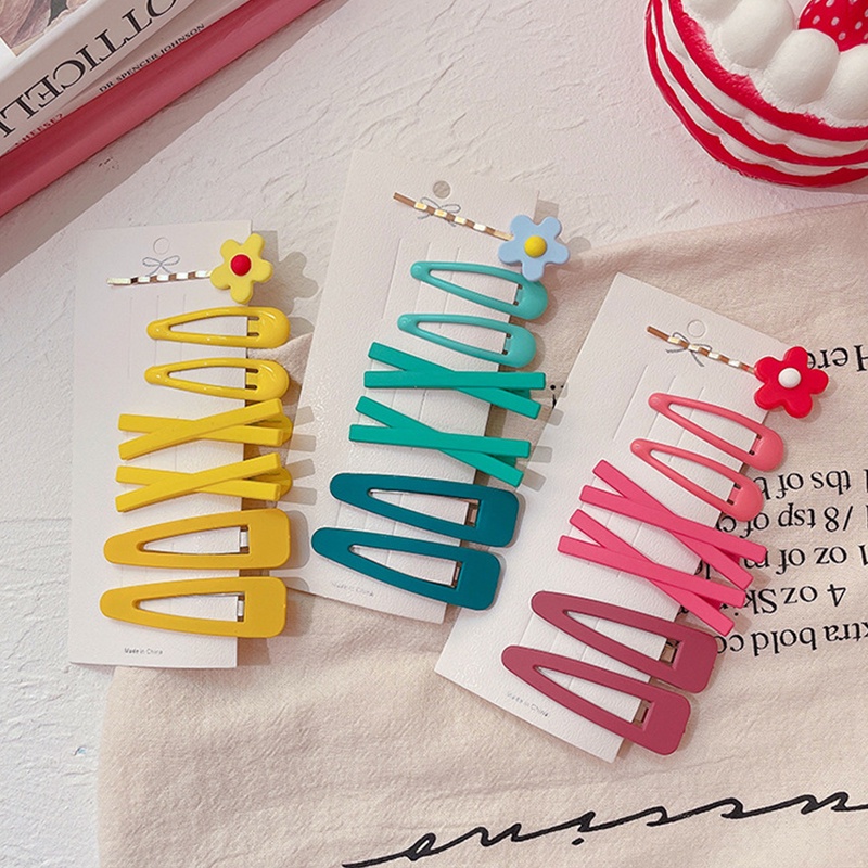 Kẹp Tóc Nữ Hình Học/ Kẹp Tóc Họa Tiết Hình Học/ Bông Hoa Màu Sắc Ngọt Ngào Dễ Thương