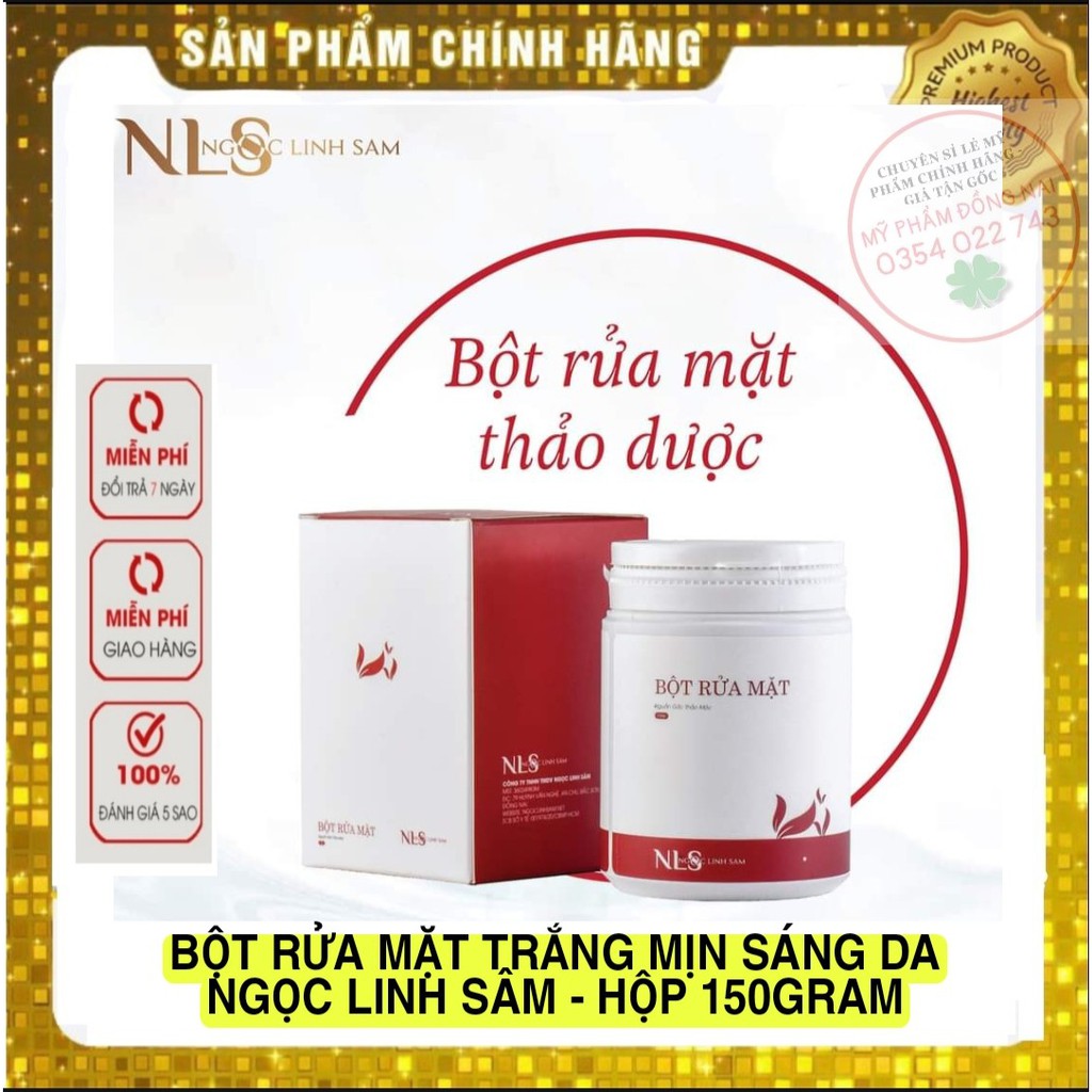 Bột rửa mặt thảo dược thiên nhiên Ngọc_Linh_Sâm handmade