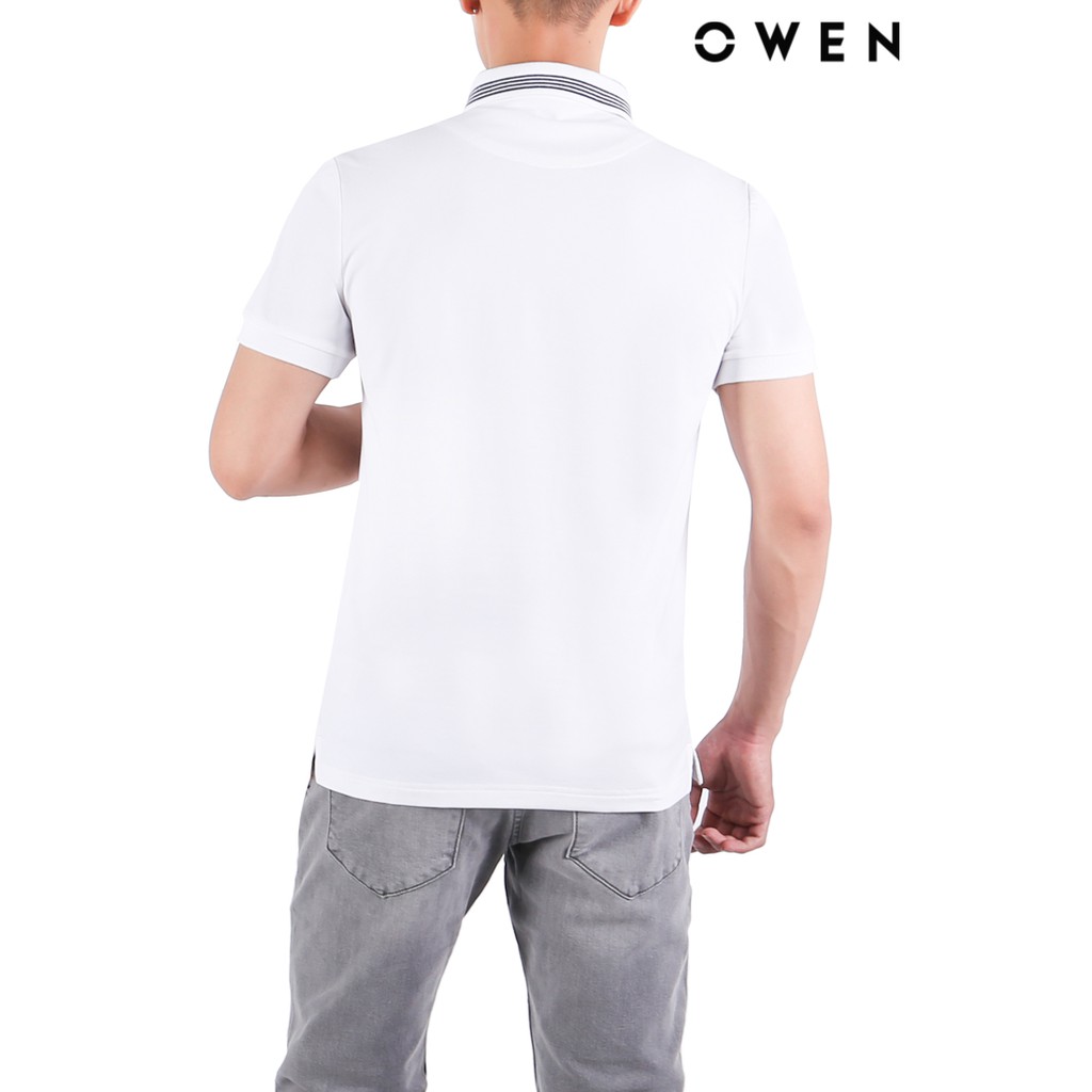 Áo polo ngắn tay nam OWEN Bodyfit màu trắng - APV21865
