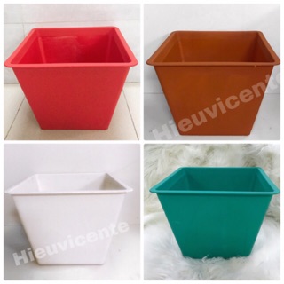 Combo 5 chậu nhựa trắng/cam/xanh/đỏ 35*35*26cm