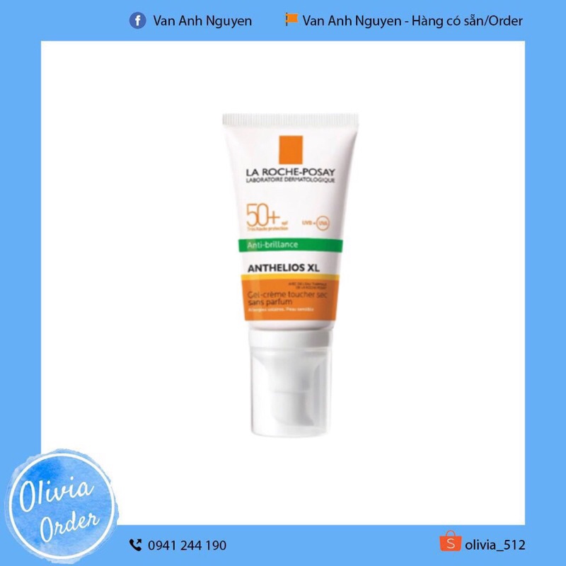 Kem chống nắng cho da dầu Anthelios xL gel cream spf50