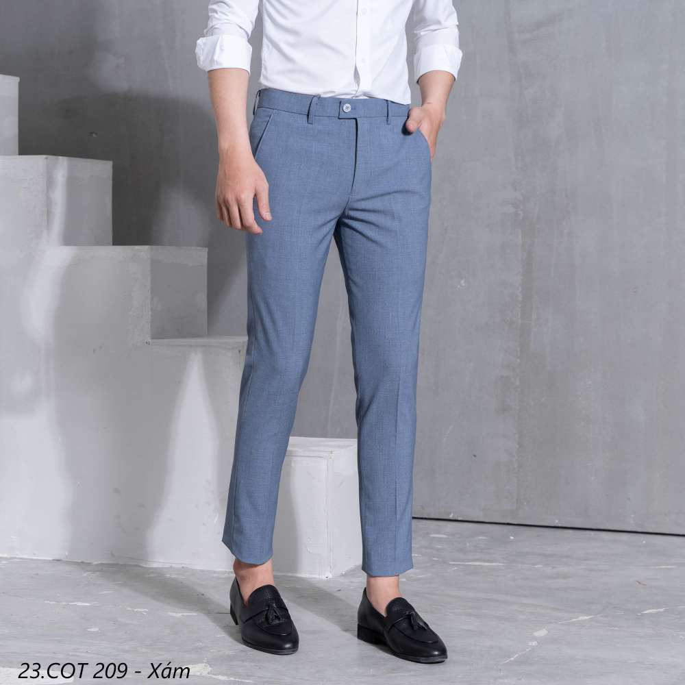 Quần âu nam vải cotton siêu co dãn slim-fit Edana Menswear, chống nhăn, chống xù ,dành người cân nặng 45 -78kg