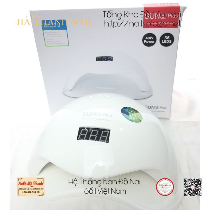 [ Bảo Hành 6 Tháng ] Máy Hơ Gel Sun5plus Tem Xanh UV Led 48w 36 Bóng