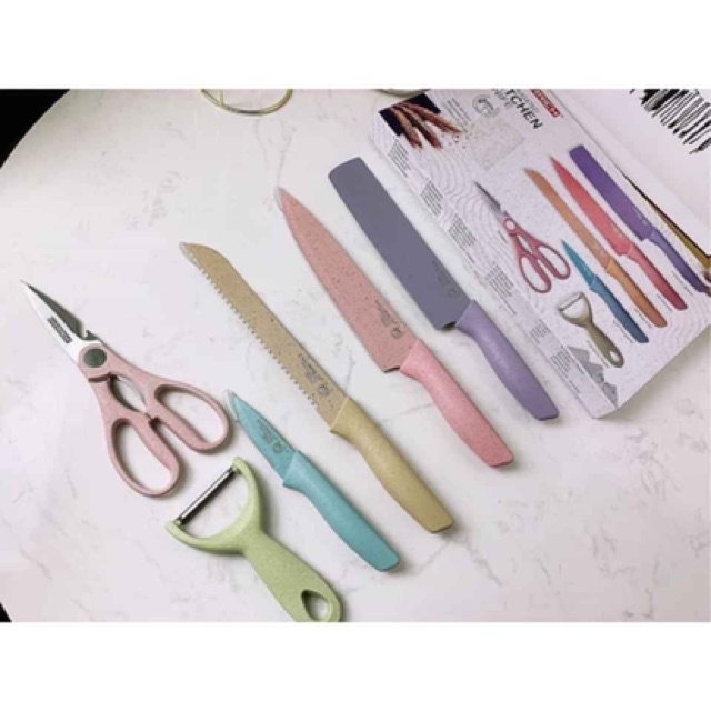 BỘ DAO KÉO 6 MÓN LÚA MẠCH Được chọn mẫu SỊN SÒ SIÊU SẮC BÉN