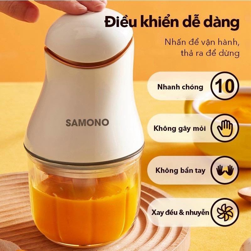 Máy Xay Ăn Dặm Samono 0.3L Cối Thuỷ Tinh Cao Cấp