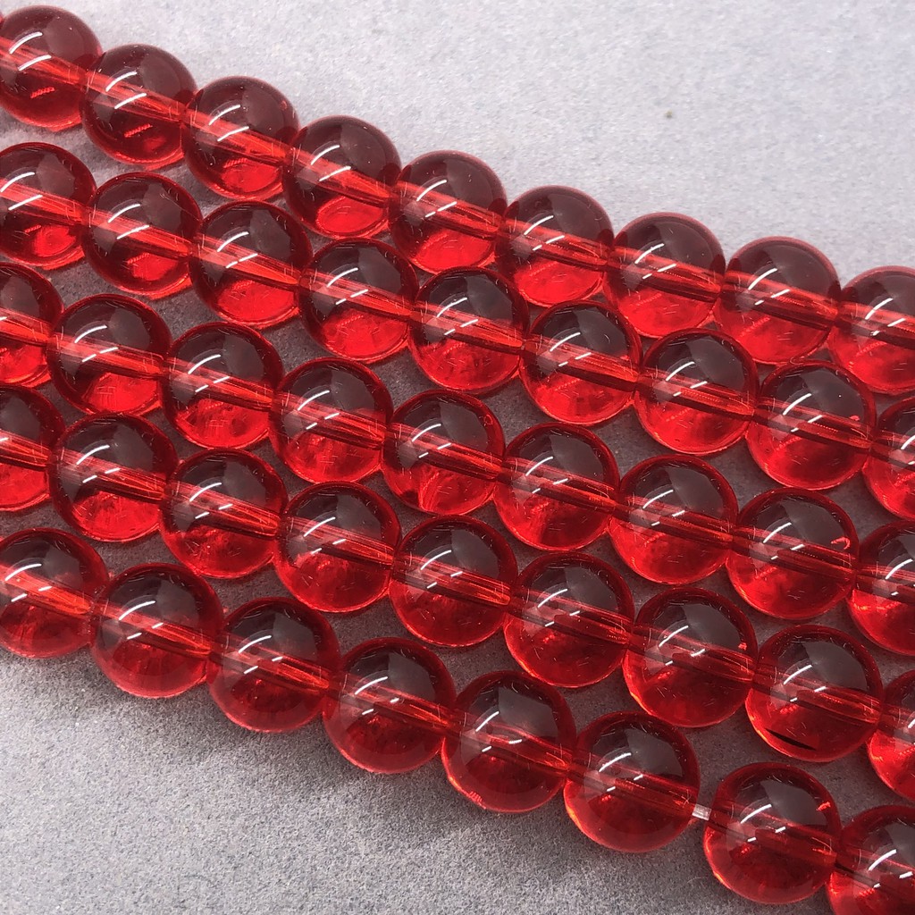 Chuỗi hạt đá thạch anh màu đỏ 4-12mm tự làm vòng tay thủ công thời trang