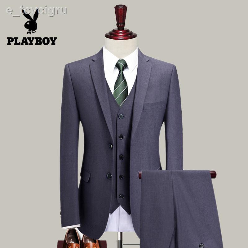 Playboy suit nam đen 5 mảnh cho trẻ và trung niên kinh doanh Chuyên nghiệp trang phục đám cưới trọng