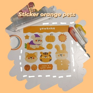 Sticker orange pets by yawnune shop