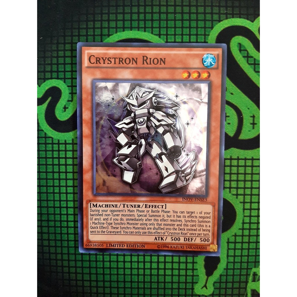 THẺ BÀI YUGIOH NEAR MINT Crystron Rion - INOV-ENSE3 - Super Rare Limited Edition