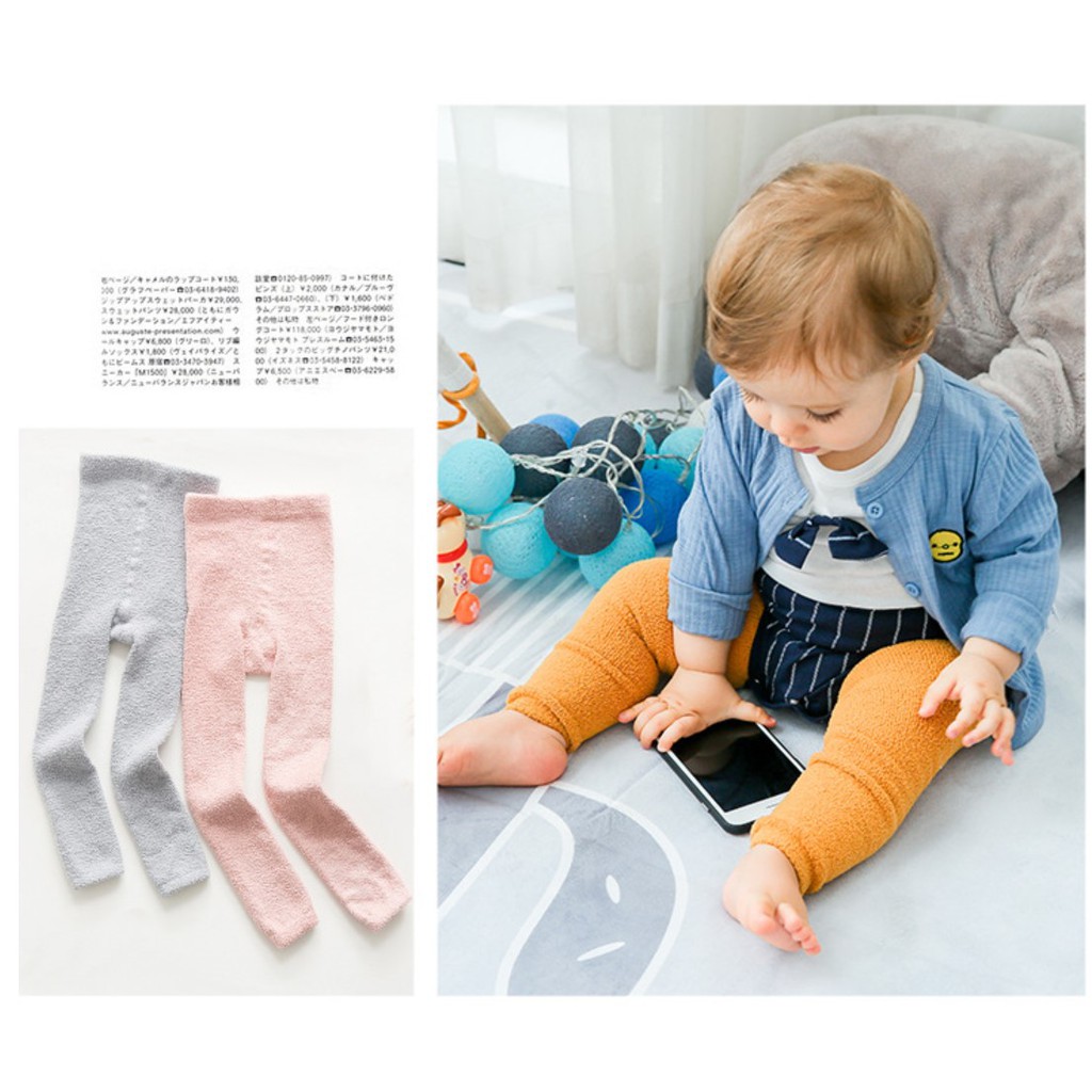 Quần tất legging cạp cao len xù siêu ấm size 1, 2, 3, 4 tuổi hàng đẹp dày dặn cho bé gái hãng GGS