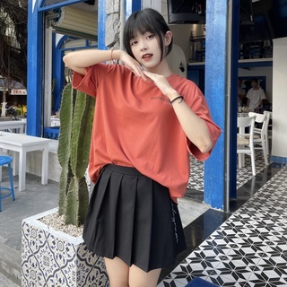 Áo thun nữ áo phông oversize form rộng tay lỡ cotton 4 chiều in chữ phong cách ulzzang Hàn Quốc màu cam đất - HOLOGRAM