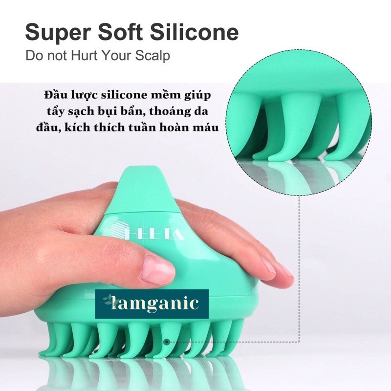[BẢN MỚI US 2021] Lược gội đầu HEETA SHAMPOO BRUSH kích thích da đầu 2in1 giảm gàu, rụng hiệu quả