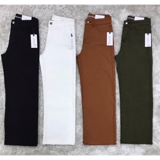 Quần culottes trơn tua lai Stradivarius