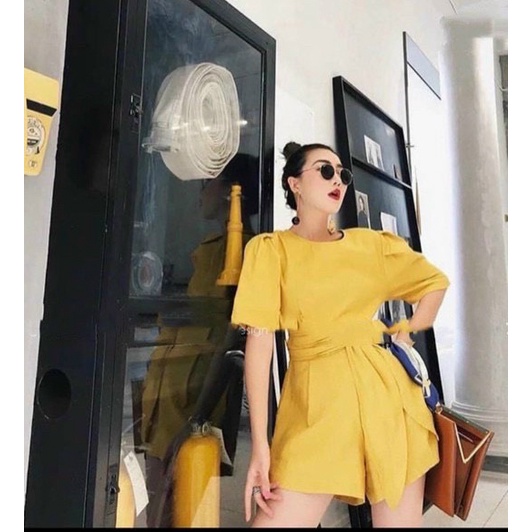 Jumpsuit đũi lụa kèm đai Callene (XK482)