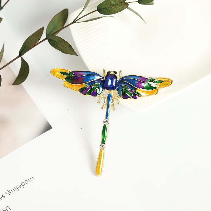 Trâm cài áo hình chuồn chuồn đính đá thời trang dành cho nữ