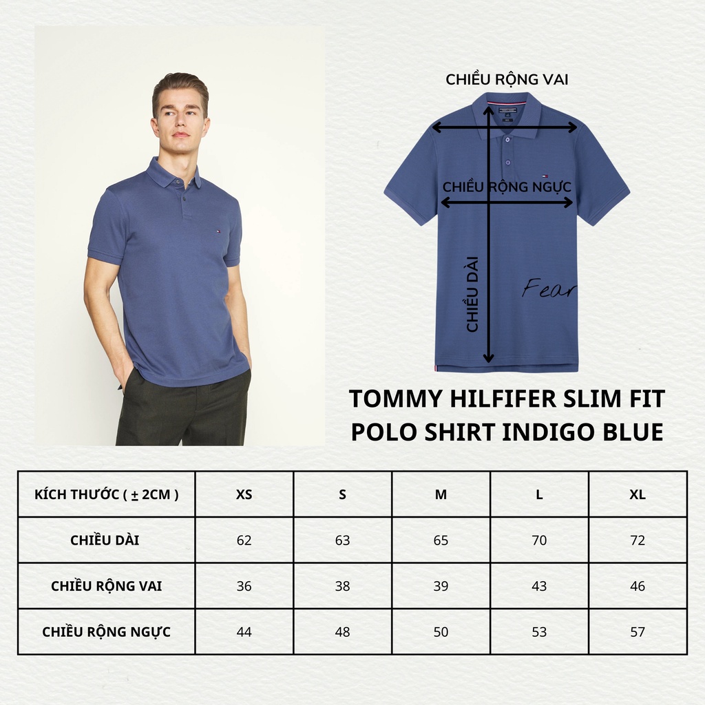 CHÍNH HÃNG | ÁO POLO TOMMY HILFIGER SLIM FIT INDIGO BLUE | FEARLOUS.VN