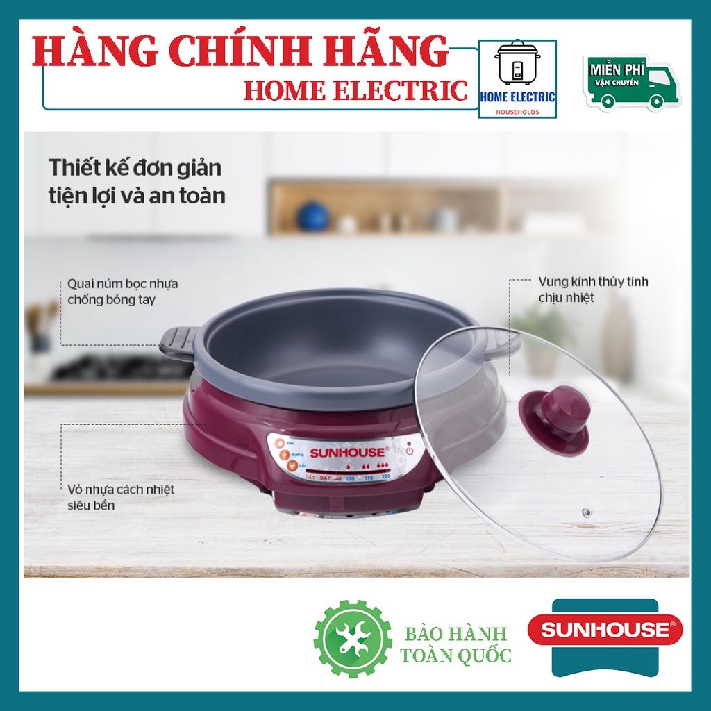 Lẩu điện SUNHOUSE SH535L CHÍNH HÃNG BẢO HÀNH TOÀN QUỐC 12 THÁNG
