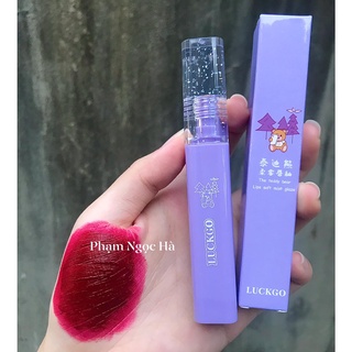 Son Kem Lì Luckgo gấu tím( ảnh thật shop tự chụp)